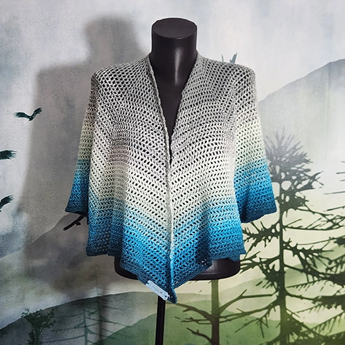 Châle ajouré fait main au crochet en coton