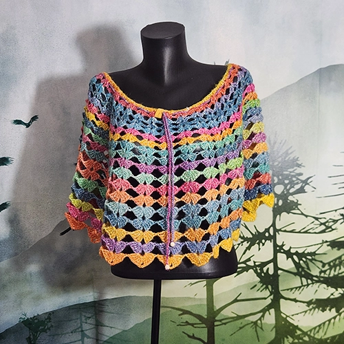 Chauffe épaules rond fait main au crochet en acrylique - 35 cm de longueur