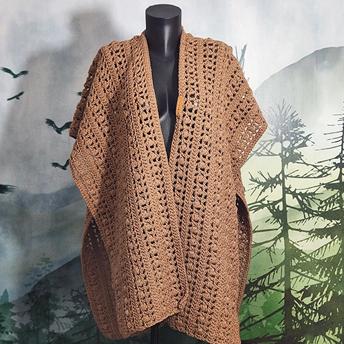 Poncho cape fait main au crochet en acrylique